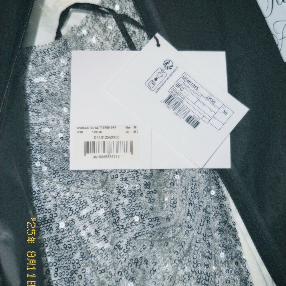Balmain Silver Sequin Mini Dress